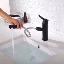 Side bathroom pull telescopic faucet full copper cold and hot faucet basin laundry basin faucet