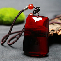 Baltic Natural Blood Poises Amber Wax No Sign Drops With Shape Blood Perps Pendant Wine Red Necklaces men and women