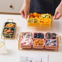 Household creative modern living room coffee table snack grid dried fruit plate KTV net red high-value fruit plate simple