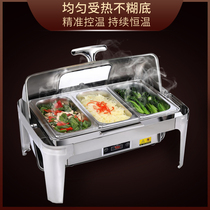 Thickened Stainless Steel Buffet Stove Electric Plus Flip Hot Buffet Stove Insulation Stove Hotel Commercial Breakfast Stove Display Table