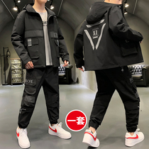 Jacket mens jacket spring and autumn with a set of Ruffian handsome tooling sports suit mens autumn jacket Tide brand