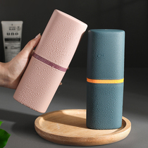 Travel toothbrush storage box portable cylinder cup creative simple dental box travel brush tooth Cup wash cup set
