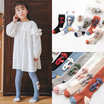 2021 spring and autumn children pantyhose cute cartoon jewelry girl leggings 1-3-5-7 years old baby stockings