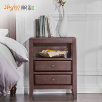 Full solid wood bedside table simple European style bedroom corner cabinet locker cherry wood waterborne lacquer Xi and furniture