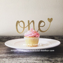 Cake decoration multi - colored ones first birthday love for birthday cake decoration insert 1 piece