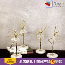 Nordic light luxury creative pure copper marble base ornaments ballet girl living room porch wine cabinet home accessories