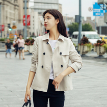 Trench coat womens little short autumn wear with 155 high short 150cm Early autumn wear coat foreign style xs
