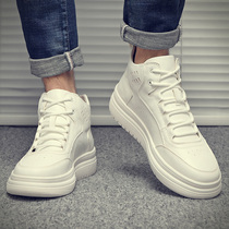 Hong Kong Tide Cards 2022 Summer New Mens Shoes Han Edition High Help Little White Shoe 100 Ride Tide Board Shoes Thick Bottom Casual Shoes