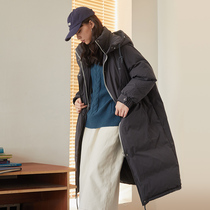 omont egg tarts home retro college wind loot even hat down clothes womens winter mid-knee thickened jacket
