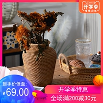 Vietnam imports simple hand-made vine vase home living room dry flowers flowers in northern Europe decorated flower basket