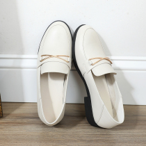 Soft Bottom Mom Shoes Leather Shoes Leather Single Shoes Breathable Non-slip Middle-aged Women Shoes Fashion Metal Trim Light Casual Shoes