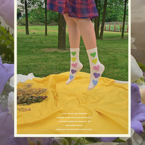 LET ME SEE autumn and winter New Silver stockings love original niche color cotton stockings childrens ins tide