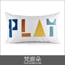 Fanlang Duo model room cushion home soft-fitting pillow waist pillow Nordic modern simple letter childrens white