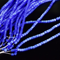 French imports 2 * 1 6mm blue purple Czech crystal hexagonal tube bead glass beads method embroidery material accessories