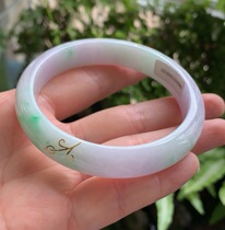 Yang Yujia Myanmar natural A goods Jade Violet green spring three color 57 6 round bracelet certificate new product