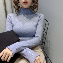 Agaric edges high collar bottom sweater lady Nehitch 2019 autumn and winter new foreign air fashion Thickened Stitch Cardiovert