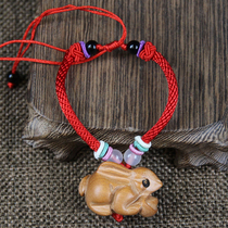 Mahogany rabbit bracelet ingot rabbit zodiac red rope girlfriend couple braided rope cute key chain necklace pendant