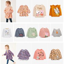 (Spot) British Next Girl Baby Rainbow Rabbit Unicorn Kitty Printed Long Sleeve T-shirt Shirt