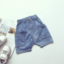 Summer New items Mens and womens baby children Double pockets Cowboy shorts 50% pants full-size open-gear child pants