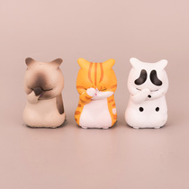 3 Cover Face Cat Hands Office Cartoon Cute Cartoon Around Small Cat Twisted Eggs Paparazzi Toy Microscape Cake Pendulum