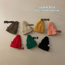 Chiumi South Korea Imported Childrens Hat 2020 Winter Baby Pure Color Foreign Air Knit Cap Tapered Cap H1