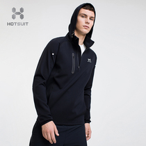 hotsuit hooded sweater 2021 spring new mens pullover stand collar warm windproof and comfortable sports long sleeve T-shirt