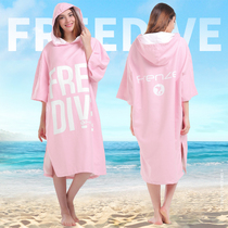 FRENZEL flange left classic big letter diving changing clothes quick dry bathrobe adult seaside suction Cape children