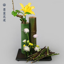 Imitation bamboo tube wall hanging ceramic flower arrangement Zen Chinese vase utensils Chinese flower arrangement Chinese style ornaments