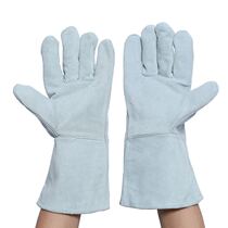 Welding gloves high temperature heat insulation cowhide long thickened welding welder welding