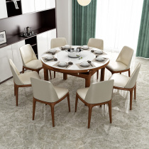 Yiye dining table and chair combination Modern simple size apartment telescopic folding induction cooker Tempered glass solid wood dining table