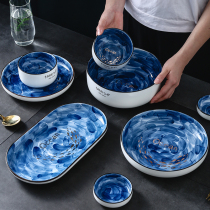 Nordic home ceramic tableware plate Creative breakfast deep plate Rice inventory heart plate Rice bowl Soup bowl Fish plate dish plate