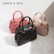 CHARLES & KEITH 2021 autumn new product CK2-30781554 WOMEN quilted Ling grid portable shoulder bag