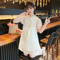 Girls Bangrobe Dress Summer 2023 New Yang Children Ancient Princess Skirt Short Sleeve Girl Han Dress