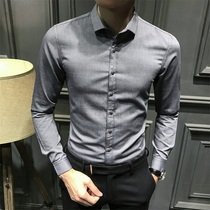 Tide brand 2021 Autumn New Fashion long sleeve shirt men Korean version of slim youth casual tip collar shirt men top