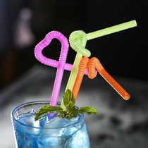 Disposable art straw color shape fruit juice drink milk tea long straw bar cocktail straw 80