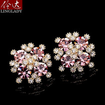 Summer Korean earrings female fashion exaggerated flowers earrings small fragrant wind earrings personality new Revlon