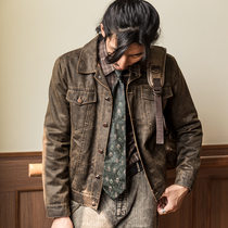 SOARIN retro American leather jacket jacket male Amei click Casual Loose Loose Short pilot leather coat winter