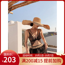 2021 new sexy bikini conjoined three-point swimsuit Korea ins small breasts gathering hot spring swimsuit women