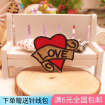 Clothing patch patch patch diy personality logo badge hat decorative patch accessories cloth Red LOVE LOVE
