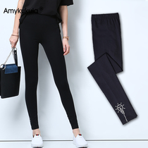 2020 new harajuku leggings womens high stretch cotton pattern printing thin slim 9-point pants tide sports pants