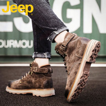 JEEP JEEP Martin boots mens high-profile shoes mens shoes winter New English style tooling mid-help snow boots