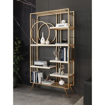 Bookshelf Creative shelf display stand Home office Light luxury wall metal living room partition frame Floor-to-ceiling wrought iron