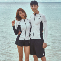 Korean split wetsuit Quick-drying zipper sunscreen jellyfish suit Mens and womens long-sleeved bathing suit Surf suit couple suit
