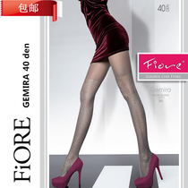 Fiore 40D Fashion Pearls Spring Autumn Beating Bottom Silk Stockings Relief Pattern Soft T Crotch Pantyhose Imitation High Cylinder