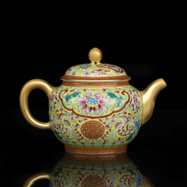 One-to-one copy imitating Qianlong firewood burning enamel color gold pot