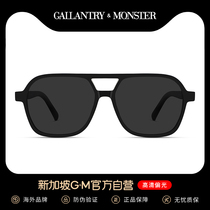 Summer new double beam polarized aviator frame sunglasses mens UV protection with myopia glasses womens Korean version of the tide round face