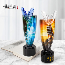 2021 new high-grade atmospheric color printing trophy custom-made creative eagle wing champion honorary award souvenir