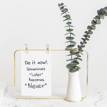 ins Nordic ins Wrought iron flower stand Flower pot Photo frame Hydroponic vase note holder ornament Ceramic green flower planter