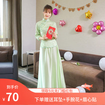 Republic of China costume bridesmaid dress Chinese style 2020 new spring Chinese wedding long temperament sister group dress skirt