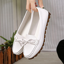  Doudou shoes womens 2021 spring and autumn new flat single shoes summer all-match mother white nurse shoes womens shoes